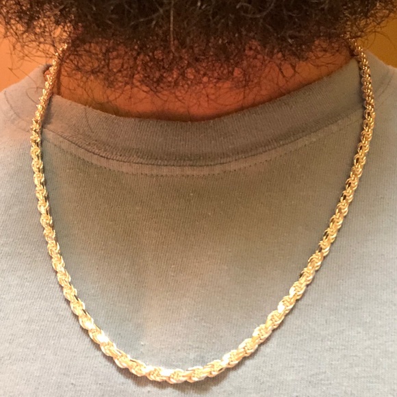 24” 4.5mm Diamond Cut Sterling Silver Rope Chain - Picture 14 of 15